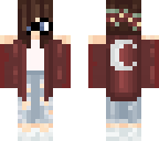 red shirt with moon on back