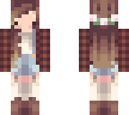 trendy plaid overalls girl