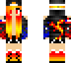 chica fuego rojo y azul