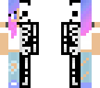 half skeleton pastel girl