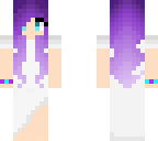 purple hair with white dress