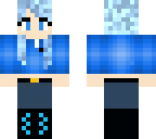 blue haired school girl