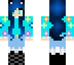 cat with dark blue and flower girl