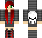 girl with skull hoodie - red hair