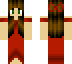 brown haired girl with cute red dress