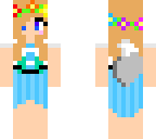 teal rainbow flower crown wolf