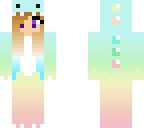 dinosaur girl with ombre brown into blue
