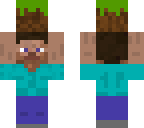 steve holding a grass block