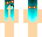 teal hairbase with flowers