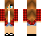 brunette in plaid