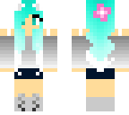 cute blue wolf girl with a flower in hair