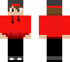red backwards hat