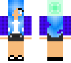 blue haired wolf girl