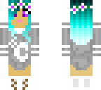 blue hiair flower mood girl