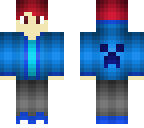 teenager with blue creeper jacket