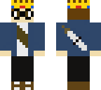 the pixel warrior with a crown and longer sword