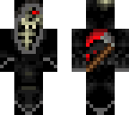 grim reaper with bloody scythe