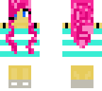 pink haired girl with head phones
