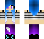 blue hair crop top girl