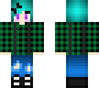 aqua hair genderfluid skin