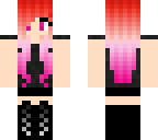girl with red to pink hair 