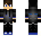 ender hoodie with the hood on