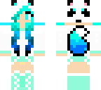 mint fox girl in panda hoodie