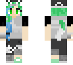 green-haired cat hoodie thing - old skin