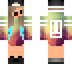 chibi girl with jumper and cap with dyed hair