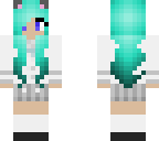 cyan hair school girl