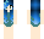 blue haired girl swim suit skin