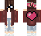 red shirt with heart on back