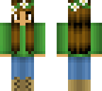 brown haired girl with green shirt
