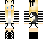 cute black and white kitty cat girl