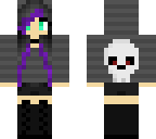 emo girl edit grey and black hoodie w skull