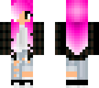 pink hair plaid