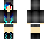 blue tipped emo girl