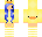 duck girl with blue hair