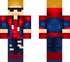 blue and red jacket