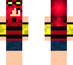 red haired girl with goggles