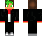 suited green haired boy