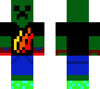 creeper fire hoodie fixed neck