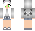 panda girl white green