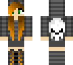 girl with skull hoodie - orange hair