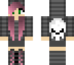 girl with skull hoodie - pastel pink hair