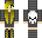 girl with skull hoodie - yellow hair