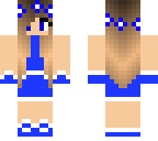 little_carly in a blue cheerleading outfit