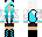 blue pink wolf girl