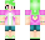 green- pink pastel girl
