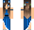 cat girl in blue dress